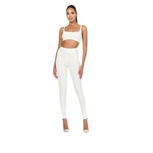 Naked Wardrobe NWT NW High Waisted Legging in White  Size XL